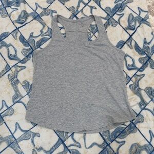 Athleta Light Gray Racerback Tank Top